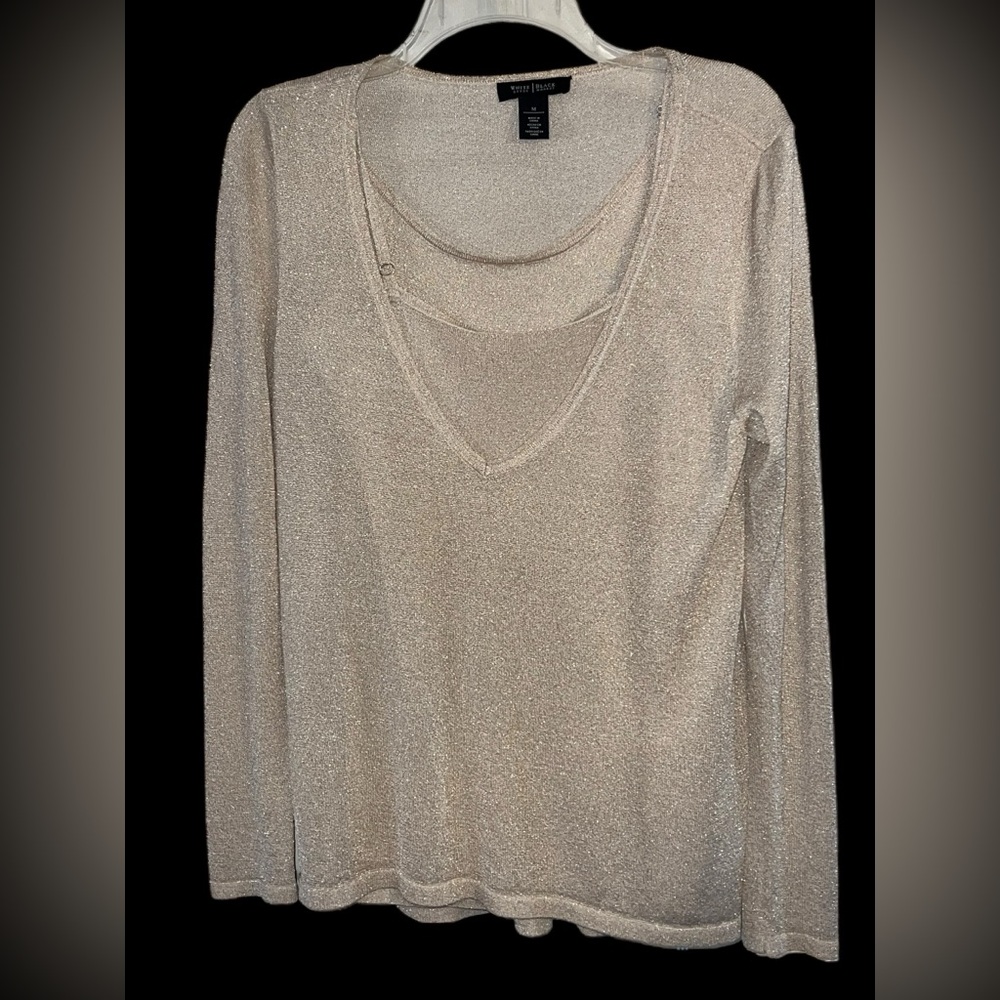✨ NWOT White House Black Market  Gold Metallic 2-Piece Sweater Set ✨